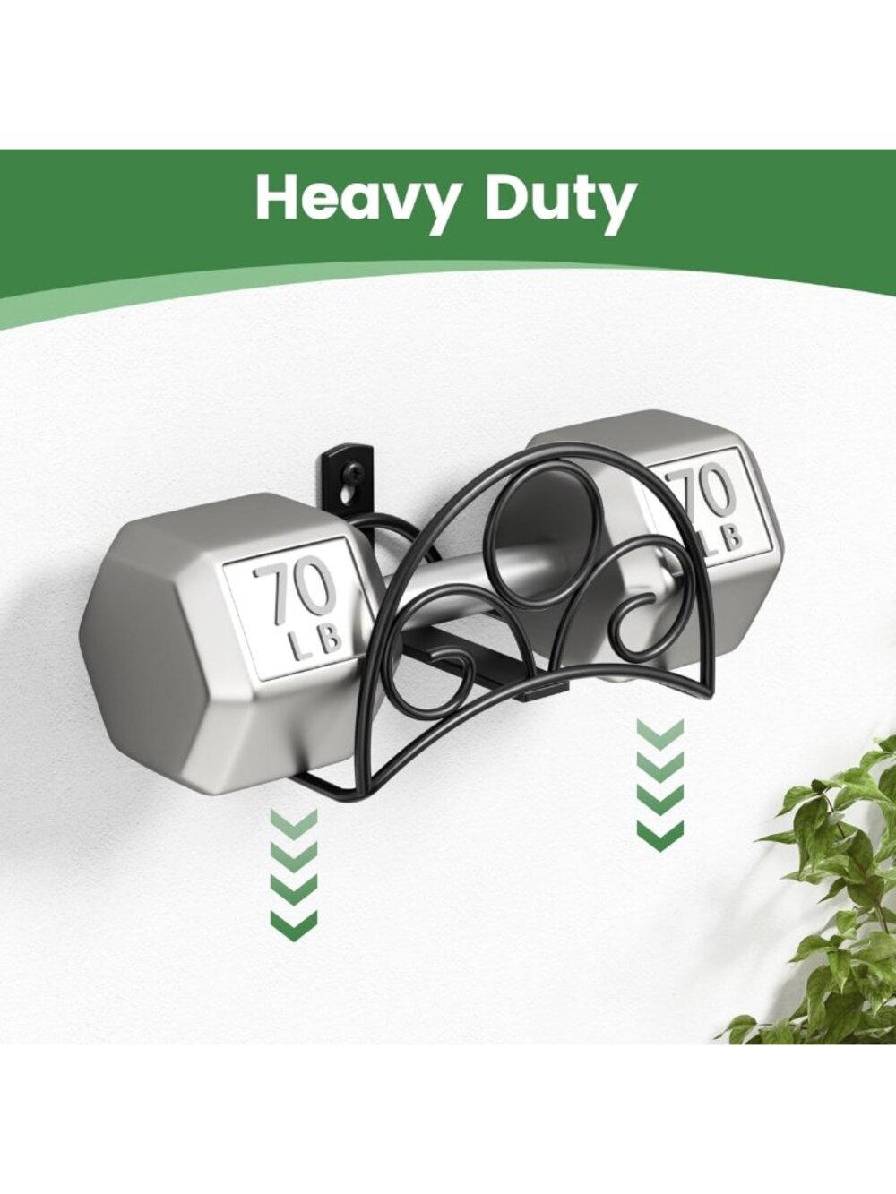 Heavy Duty Wall Mounted Metal Hose Holder - Garden Hose Hanger for Cords - Picture 7 of 7